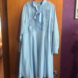 Eloquii ruffle top with neck bow dress